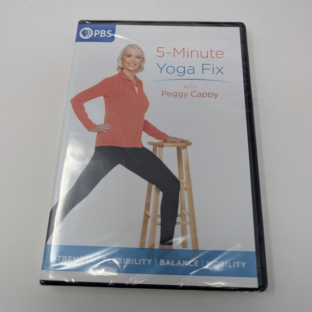PBS 5-Minute Yoga Fix with Peggy Cappy DVD 2024 New Sealed Strength Flexibility